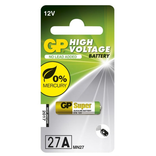 GP Battery  |Batteria Specialistica Super Alcalina 12V A27 / 27AF / MN27 (Blister 1 Pezzo)