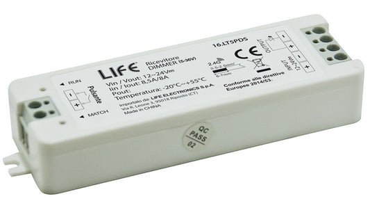 Life | Controller Dimmer a Zone Strisce LED Associabile a Telecomando e Connessione Pulsante Cablato | 16.lt5pds