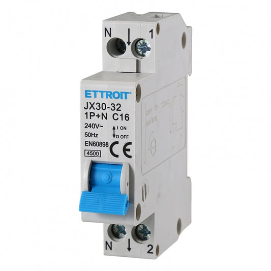 ETTROIT INTERRUTTORE MAGNETOTERMICO 1P+N 16A 220V 4.5KA | JX151640