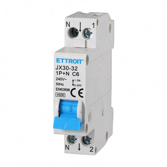 ETTROIT INTERRUTTORE MAGNETOTERMICO 1P+N 6A 220V 4.5KA | JX150640