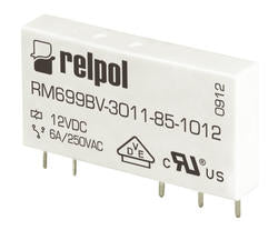 Relpol | Relè miniatura Slim PCB - 1 polo 6A - 12Vdc - AgSnO2 1CO (SPDT) (Singolo polo, doppio contatto) IP67 | 2613696