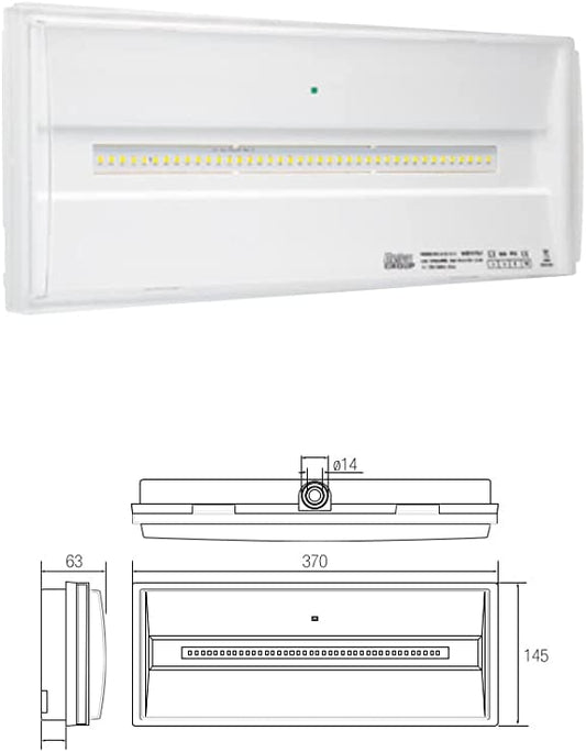 relco Lampada emergenza 40 LED Venere 24watt IP42 SE 1h (3h) [Classe di efficienza energetica A++] 820097