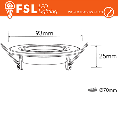 FLFSS608G FSL Portafaretto Orientabile Colore nikel 90*25/Φ70 - GU10 MR16