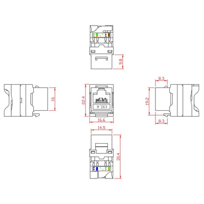 Presa dati   rj45 cat6 utp ethernet compatibile vimar plana  crimpaggio senza utensile